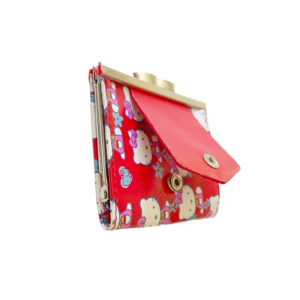 Hello Kitty Print Vinyl Coin Purse with Metal Kiss Lock, Small, 3.25” x 2.75” - Picture 5 of 8
